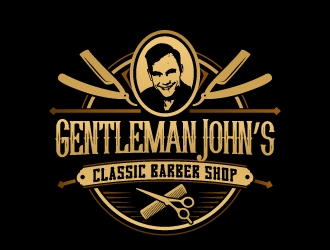 Gentleman John’s Classic Barber Shop logo design - 48hourslogo.com