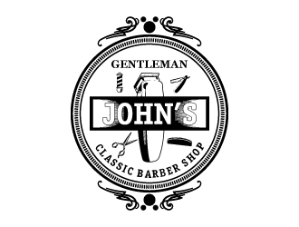 Gentleman John’s Classic Barber Shop logo design by torresace
