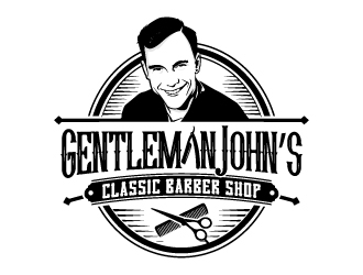 Gentleman John’s Classic Barber Shop logo design by jaize