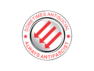 Sometimes Antisocial Always Antifascist  logo design by giphone