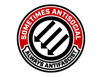 Sometimes Antisocial Always Antifascist  logo design by jaize