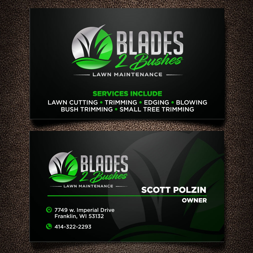 Blades 2 Bushes logo design by scriotx