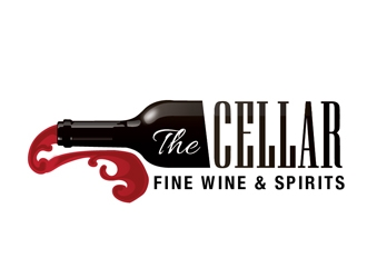 The Cellar  fine wine&spirits  logo design by Roma