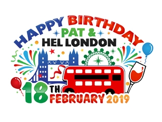 Happy Birthday Pat & Hel London 18th February 2019 logo design by DreamLogoDesign