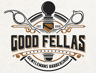 Good Fellas Gentlemans Barbershop logo design by Optimus