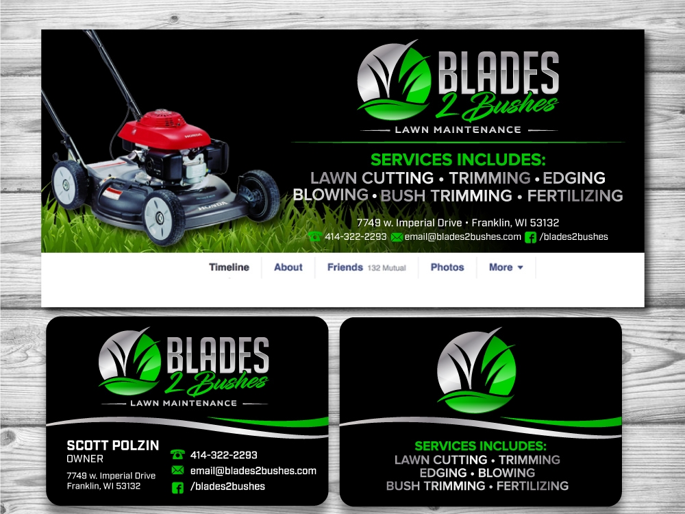 Blades 2 Bushes logo design by jaize