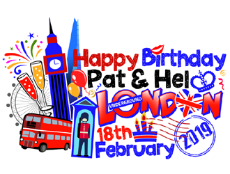 Happy Birthday Pat & Hel London 18th February 2019 logo design by ingepro