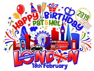 Happy Birthday Pat & Hel London 18th February 2019 logo design by ingepro