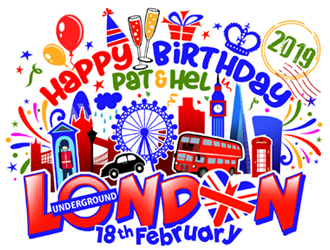 Happy Birthday Pat & Hel London 18th February 2019 logo design by ingepro