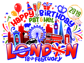 Happy Birthday Pat & Hel London 18th February 2019 logo design by ingepro