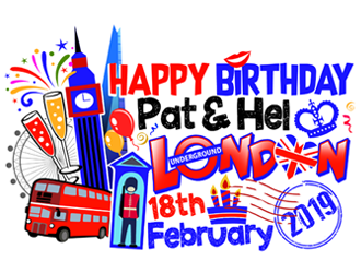 Happy Birthday Pat & Hel London 18th February 2019 logo design by ingepro