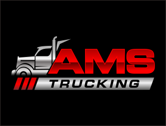 AMS TRUCKING logo design by bosbejo