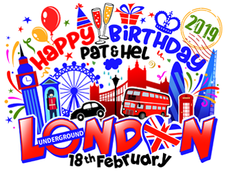 Happy Birthday Pat & Hel London 18th February 2019 logo design by ingepro