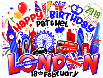 Happy Birthday Pat & Hel London 18th February 2019 logo design by ingepro