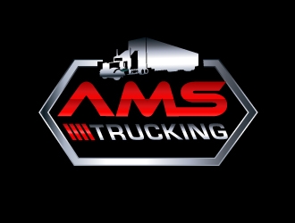 AMS TRUCKING logo design by harshikagraphics