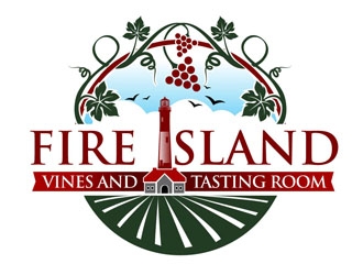 FIRE ISLAND VINES & TASTING ROOM logo design by DreamLogoDesign