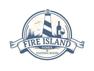FIRE ISLAND VINES & TASTING ROOM logo design by dshineart
