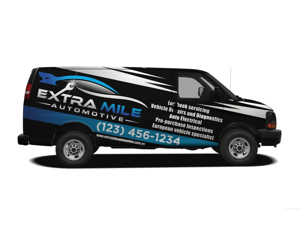 Extra Mile Automotive logo design by Boomstudioz