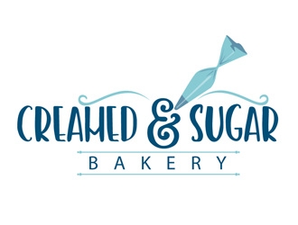 Creamed & Sugar Bakery logo design by DreamLogoDesign