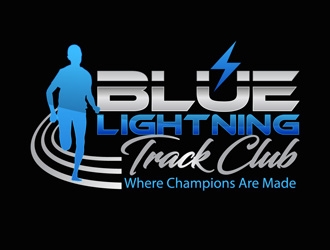 Blue Lightning Track Club logo design by DreamLogoDesign