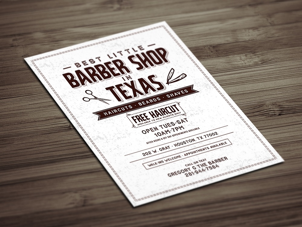 Best Little Barber Shop in Texas logo design by rahppin