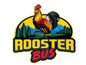 Rooster Bus logo design by shere