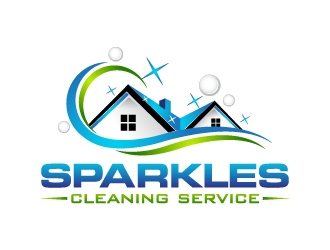 sparkles cleaning service logo design by usef44