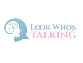 Look Whos Talking logo design by schiena