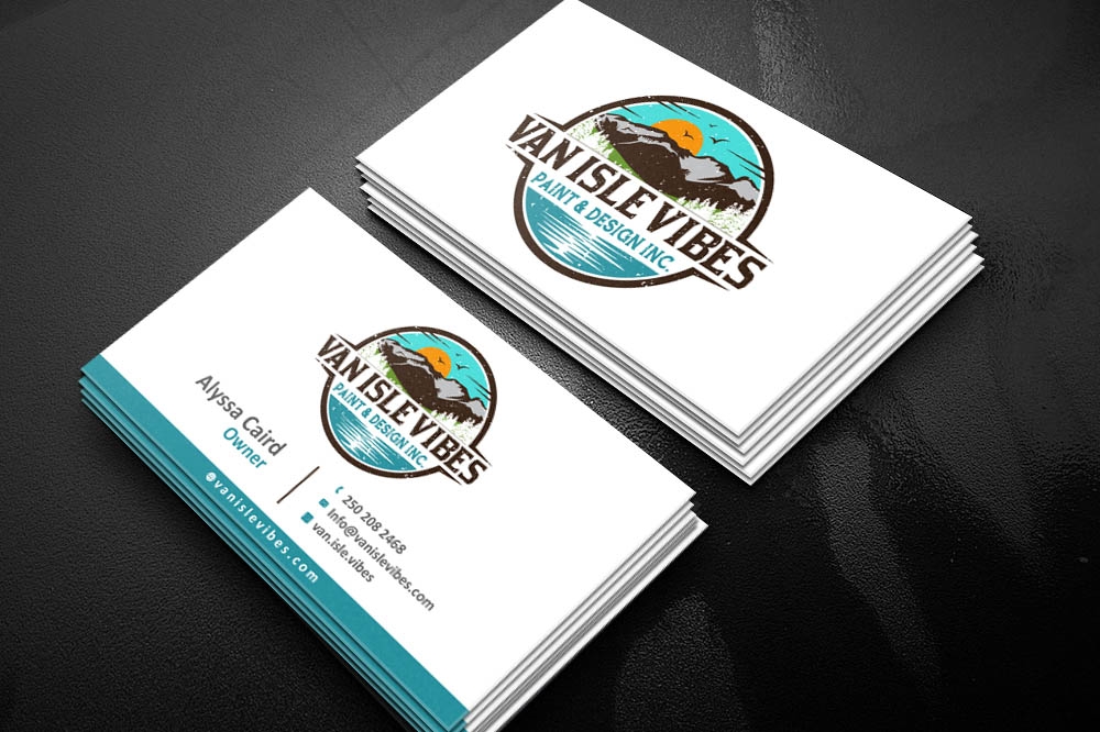 VAN ISLE VIBES PAINT & DESIGN INC. logo design by scriotx
