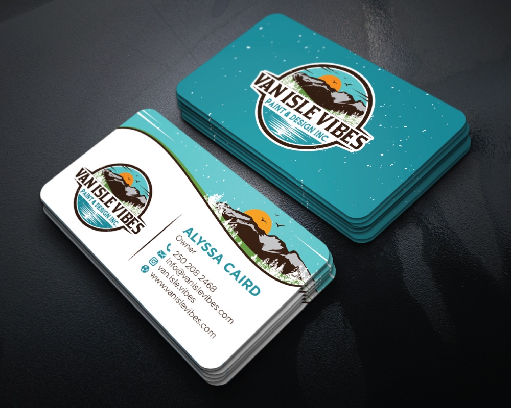VAN ISLE VIBES PAINT & DESIGN INC. logo design by Boomstudioz