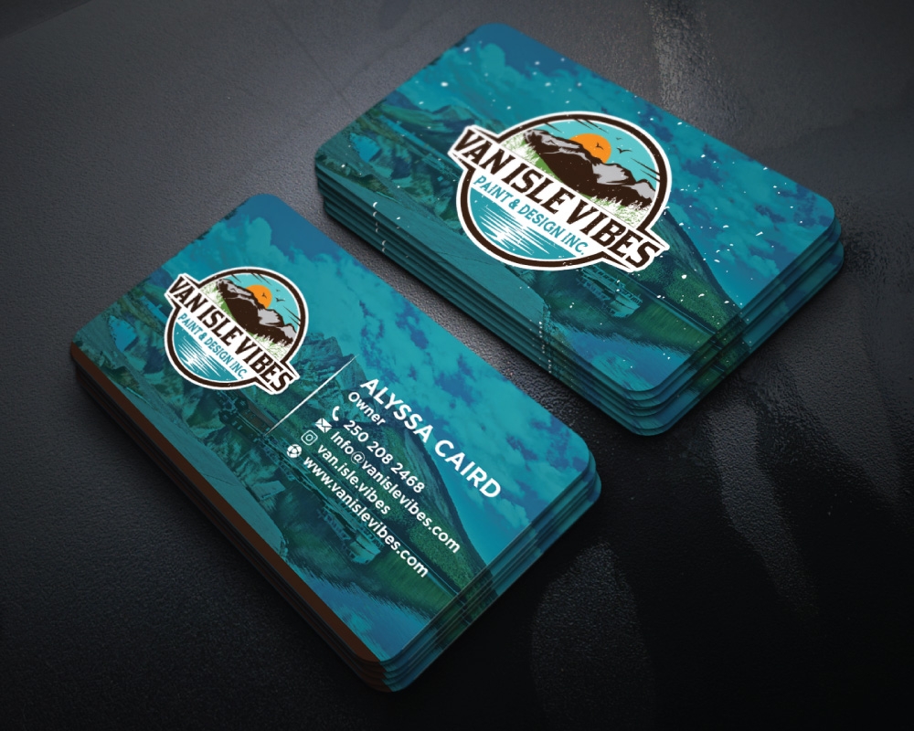 VAN ISLE VIBES PAINT & DESIGN INC. logo design by Boomstudioz