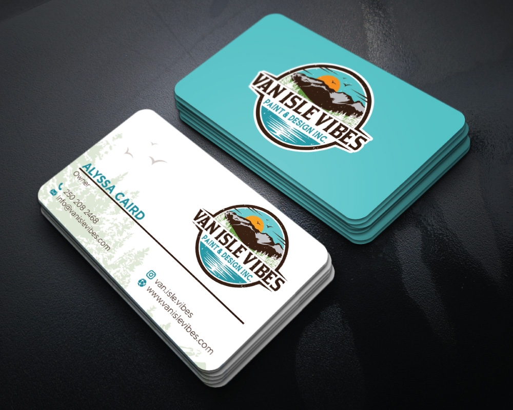 VAN ISLE VIBES PAINT & DESIGN INC. logo design by Boomstudioz