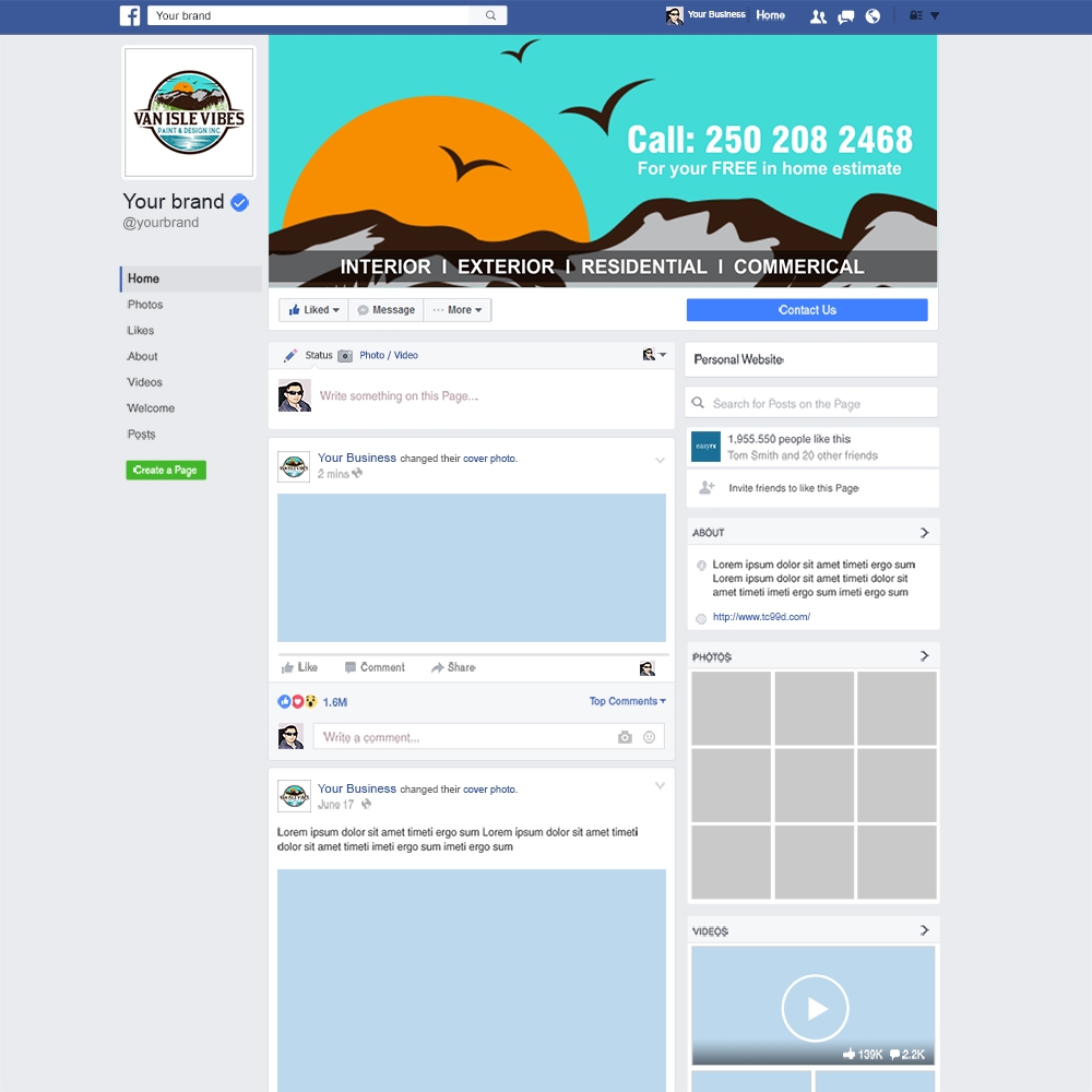 VAN ISLE VIBES PAINT & DESIGN INC. logo design by Kindo