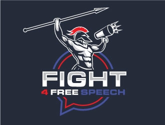 Fight 4 Free Speech  logo design by invento