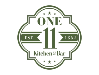 One 11 Kitchen & Bar logo design by cikiyunn