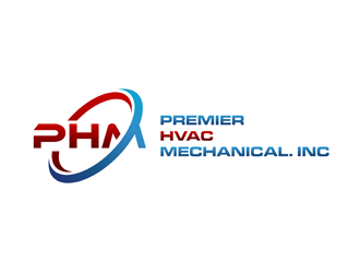 Premier hvac mechanical. Inc logo design by bomie