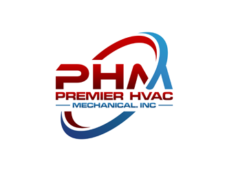 Premier hvac mechanical. Inc logo design by bomie