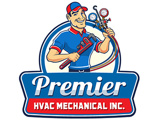 Premier hvac mechanical. Inc logo design by Optimus