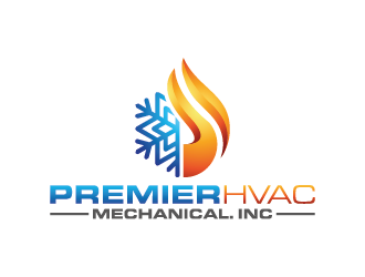 Premier hvac mechanical. Inc logo design by mhala