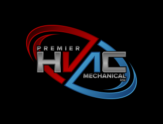 Premier hvac mechanical. Inc logo design by pakNton