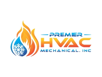 Premier hvac mechanical. Inc logo design by ruki