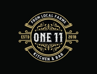 One 11 Kitchen & Bar logo design by emberdezign
