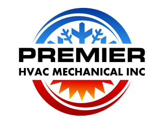Premier hvac mechanical. Inc logo design by cintoko