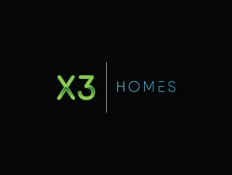 X3 Homes logo design by Mbelgedez