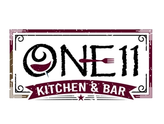 One 11 Kitchen & Bar logo design by DreamLogoDesign