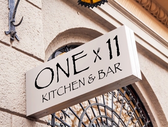One 11 Kitchen & Bar logo design by ManishKoli