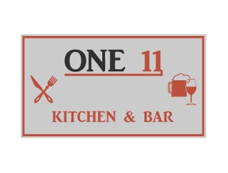 One 11 Kitchen & Bar logo design by savvyartstudio