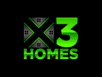 X3 Homes logo design by fastsev