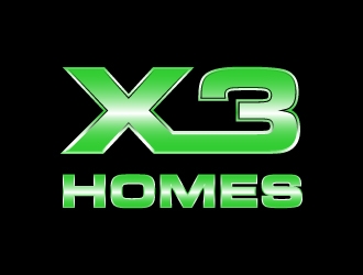 X3 Homes logo design by dibyo