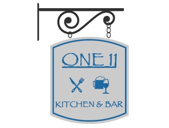 One 11 Kitchen & Bar logo design by savvyartstudio